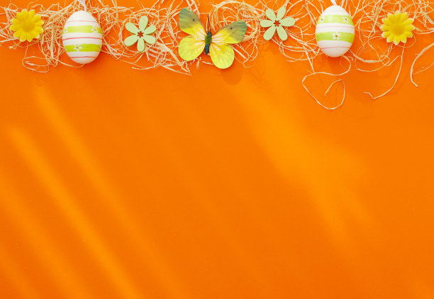 橙红色花朵条纹背景图案