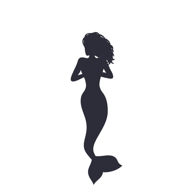 美人鱼剪影logo