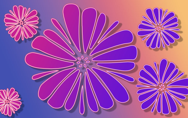 精美圆形渐变花纹图案