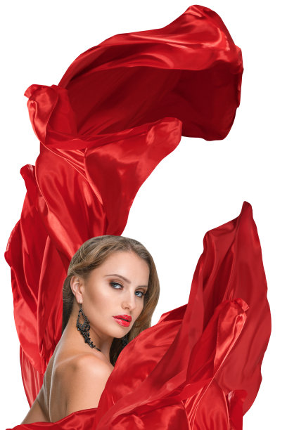 飘扬的红绸子红色绸带