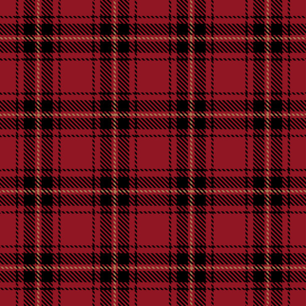 红底格纹服饰图案