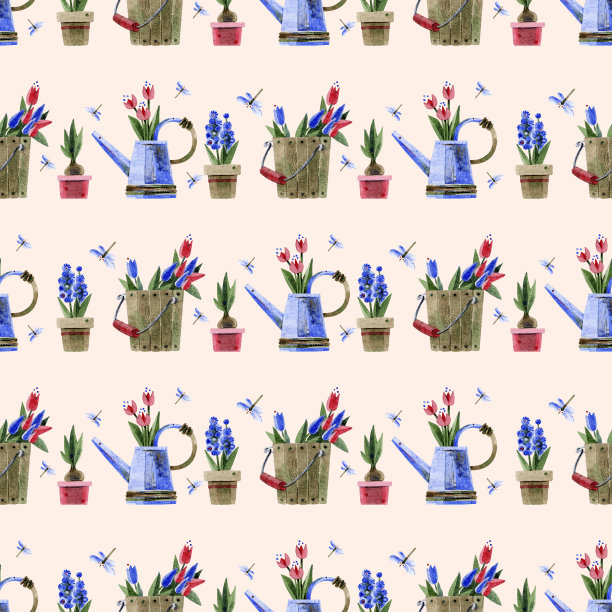 盆栽郁金香插画素材