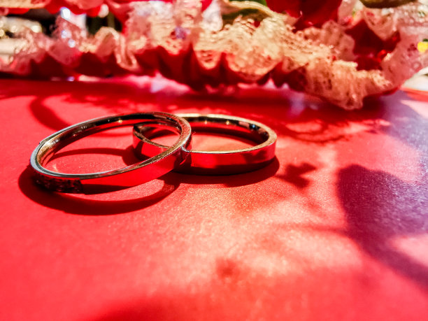 订婚结婚花边红色背景