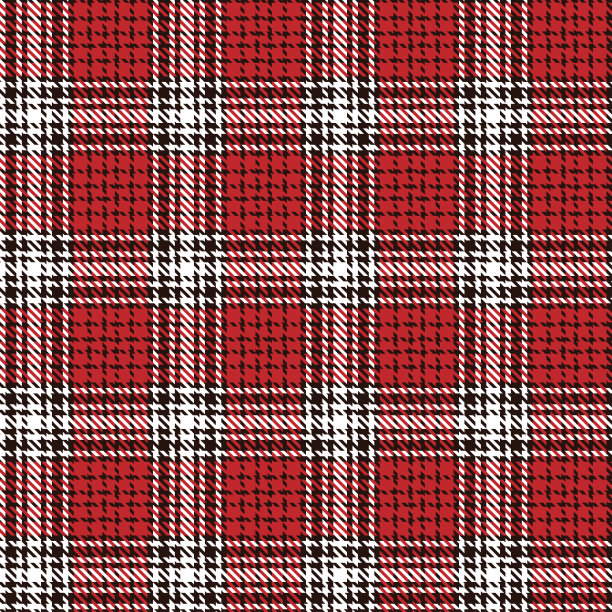 红底格纹服饰图案