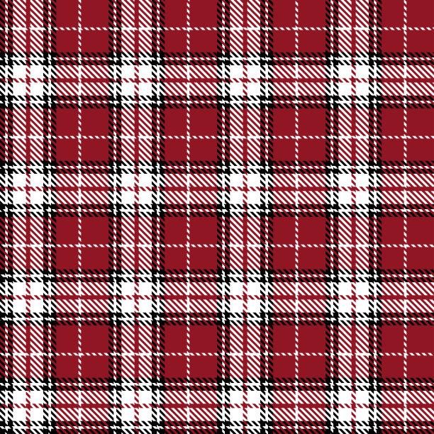 红底格纹服饰图案