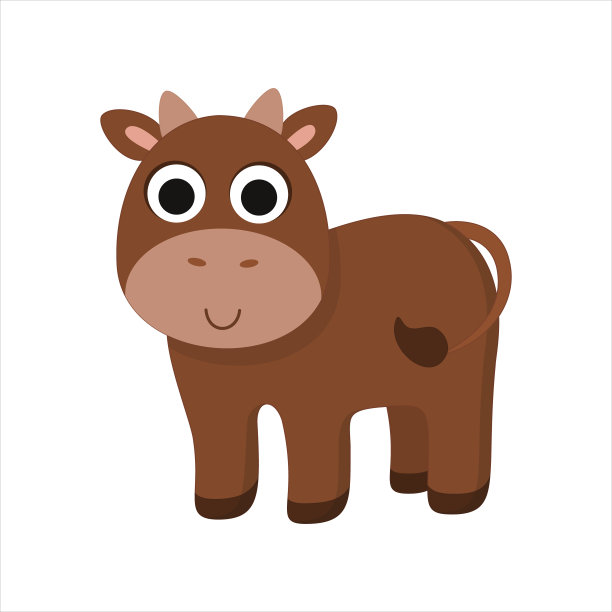 褐色,可爱的,有角的