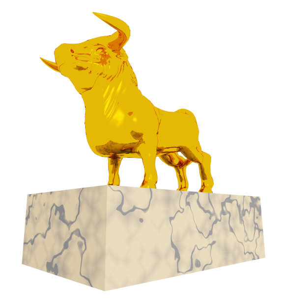 金色公牛雕塑