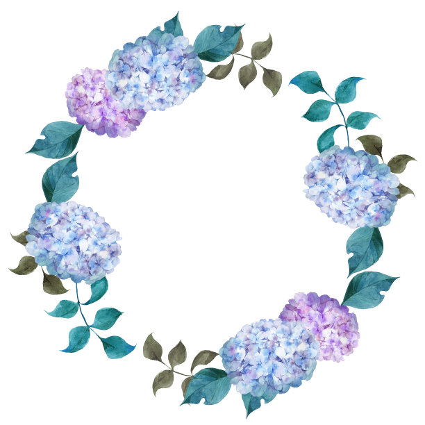 精美紫色绿色圆形花纹图案