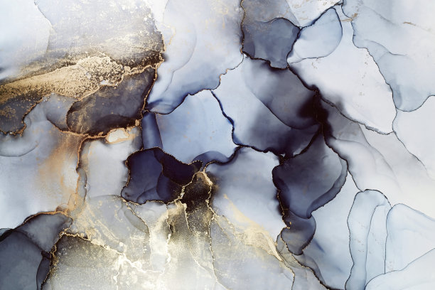 梦幻蓝金抽象纹理图案