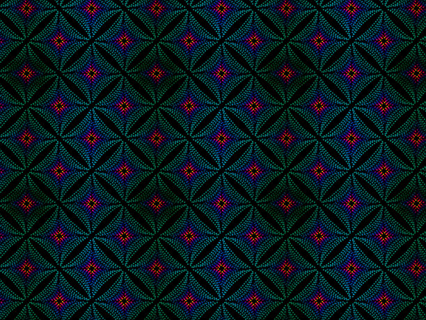 蓝绿几何六边形无缝图案