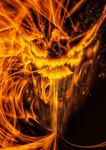 金红色凤凰插画