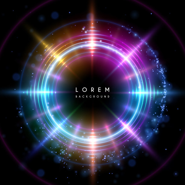 紫色光圈背景霓虹背景