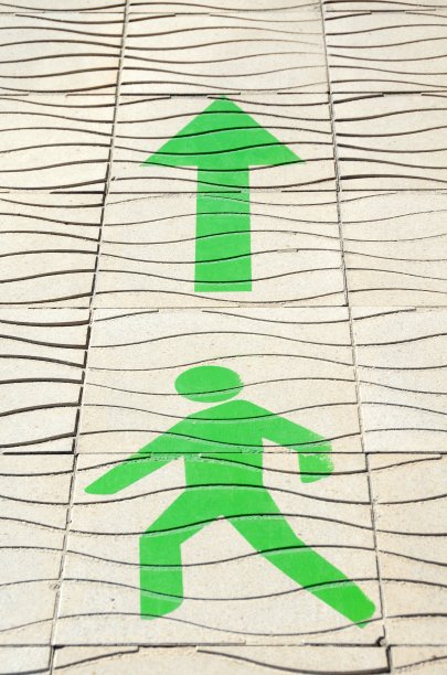 交通箭头标志,瓷砖,步行区