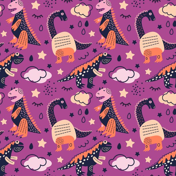 抽象卡通恐龙图案