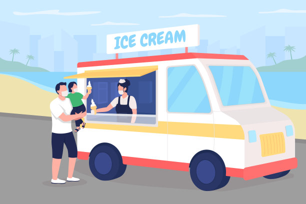 冰淇淋活动背景板