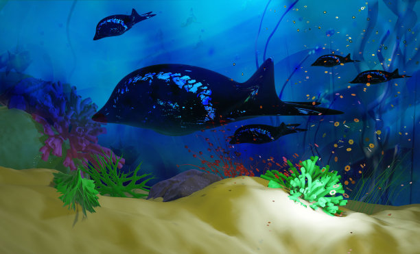 梦幻水母,鱼缸背景图