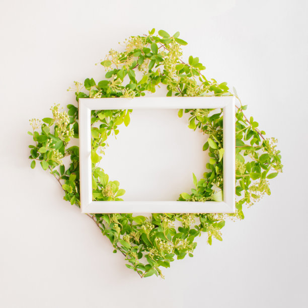 清新绿色方块背景图案