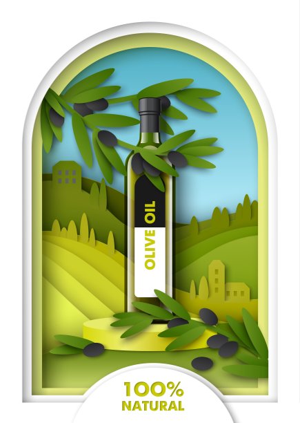 橄榄油矢量广告模板