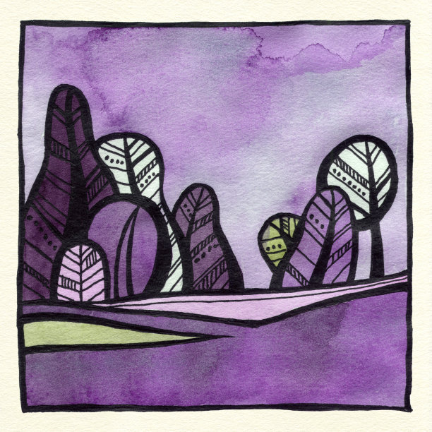 现代山水无框画