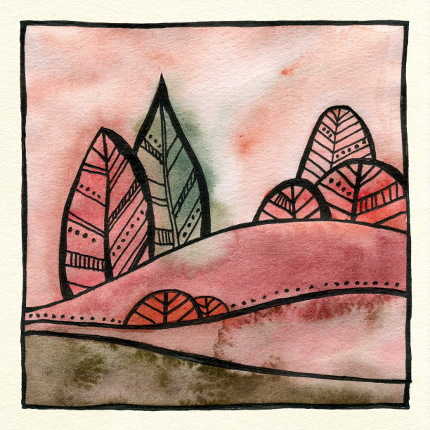 现代山水无框画