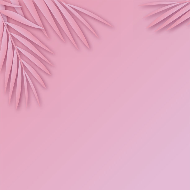 清新蓝绿棕榈叶图案背景