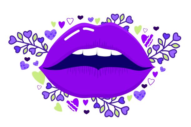 紫色唇彩海报