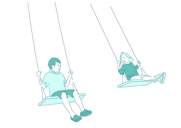 荡秋千可爱卡通