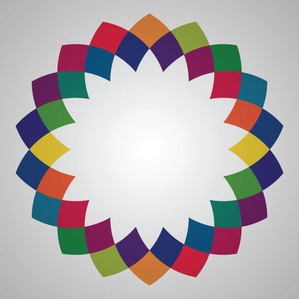 绿黄渐变圆形花纹图案