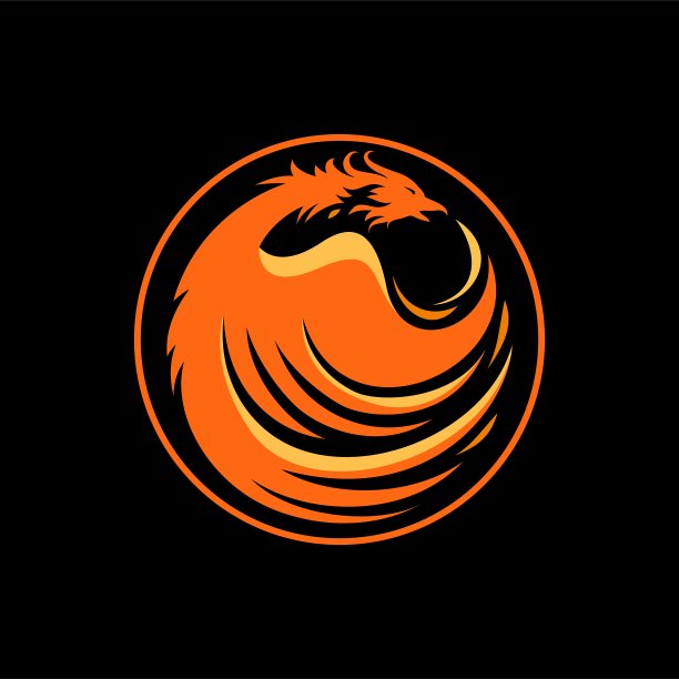 金红色凤凰插画