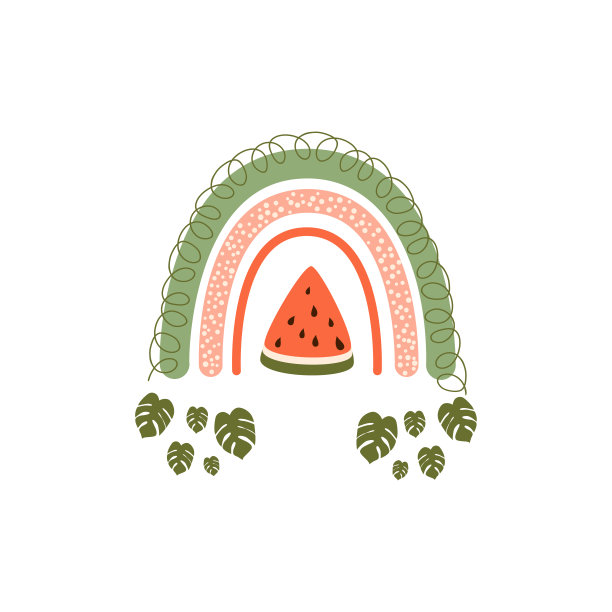 可爱矢量度假元素绿色