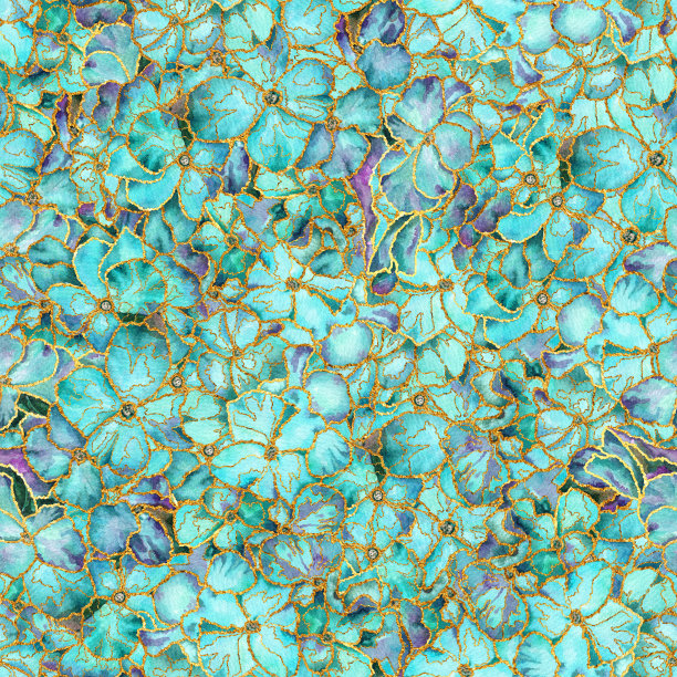 梦幻蓝金抽象纹理图案