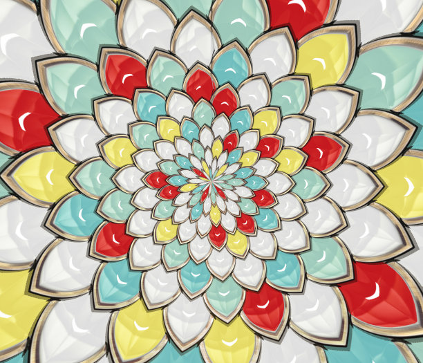 精美复古风圆形几何花纹