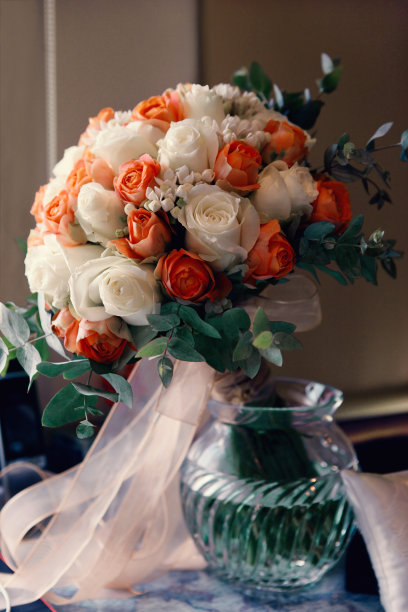 红色婚礼花艺素材