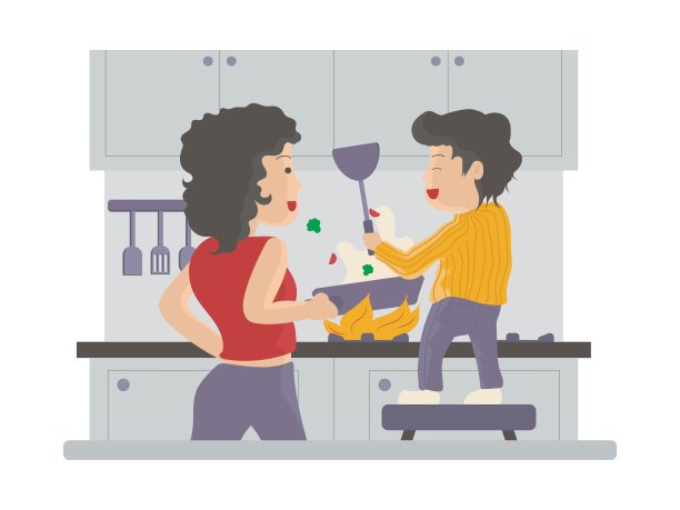 卡通可爱小男孩厨师