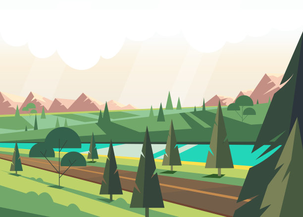 简约风格卡通树木插画