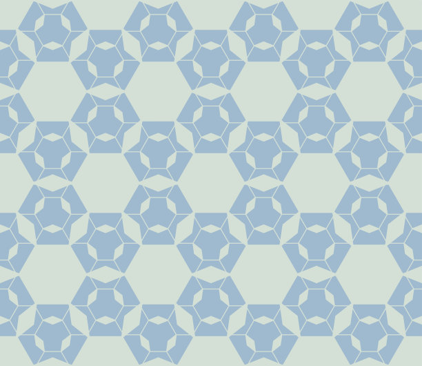蓝绿几何六边形无缝图案