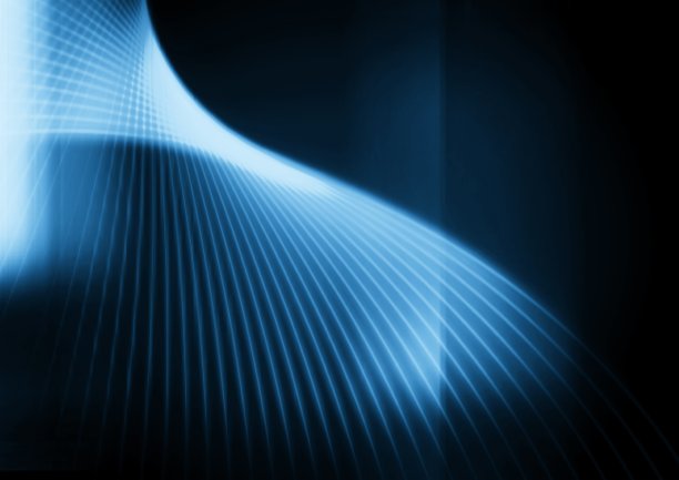 蓝色动感飘逸线条背景图