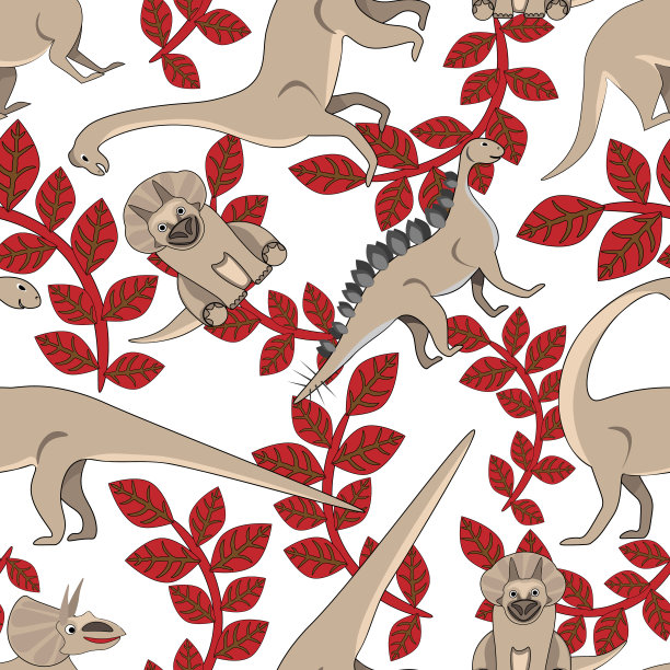 抽象卡通恐龙图案