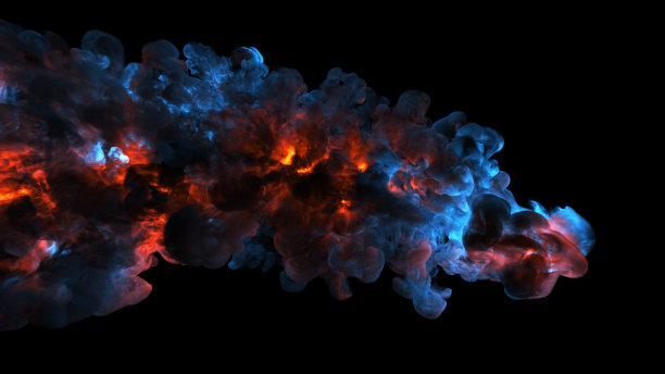 炫彩流动的火焰抽象图案