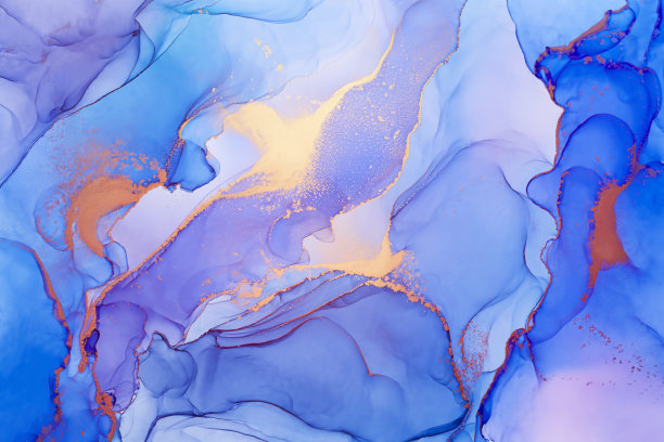 梦幻蓝金抽象纹理图案