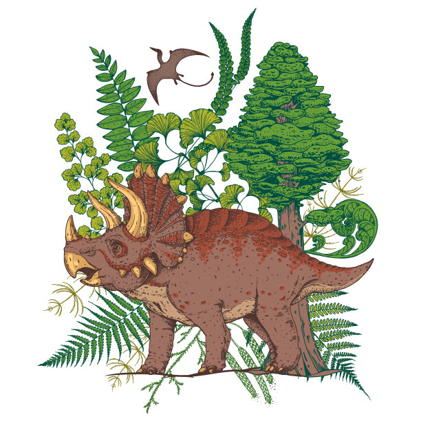 抽象卡通恐龙图案