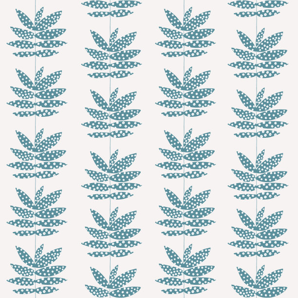 蓝白几何花朵无缝图案