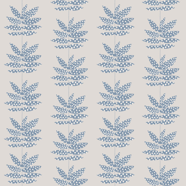 蓝白几何花朵无缝图案