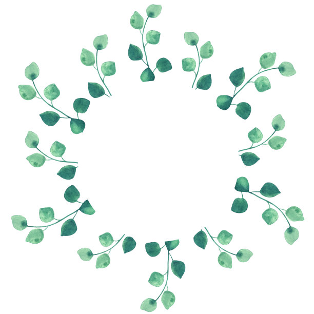 绿色精美圆形花纹图案