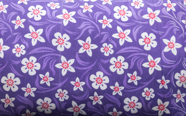 蓝白几何花朵无缝图案