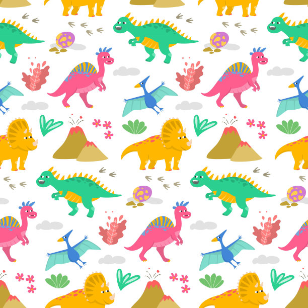 抽象卡通恐龙图案