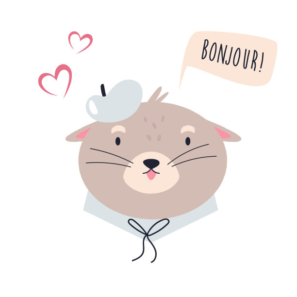 可爱水獭卡通图案背景