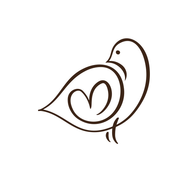 爱心爱情鸟logo