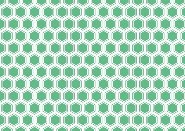 蓝绿几何六边形无缝图案