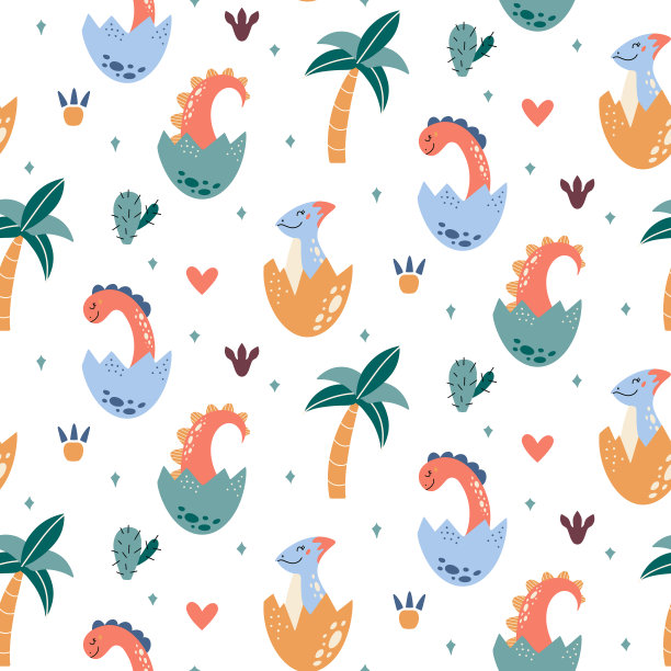 抽象卡通恐龙图案